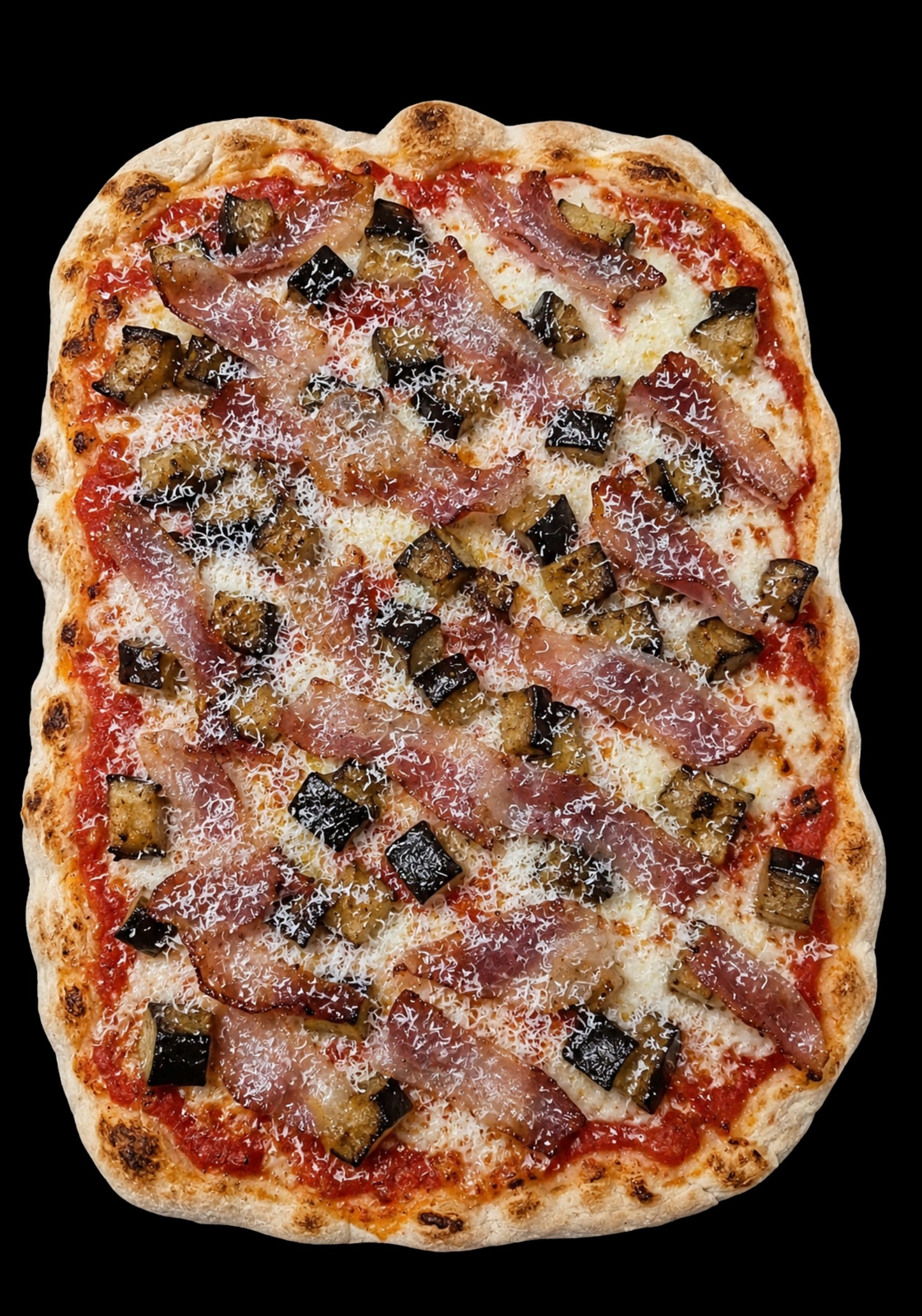 Melanzane Fritte, Guanciale e Ricotta salata quadra
