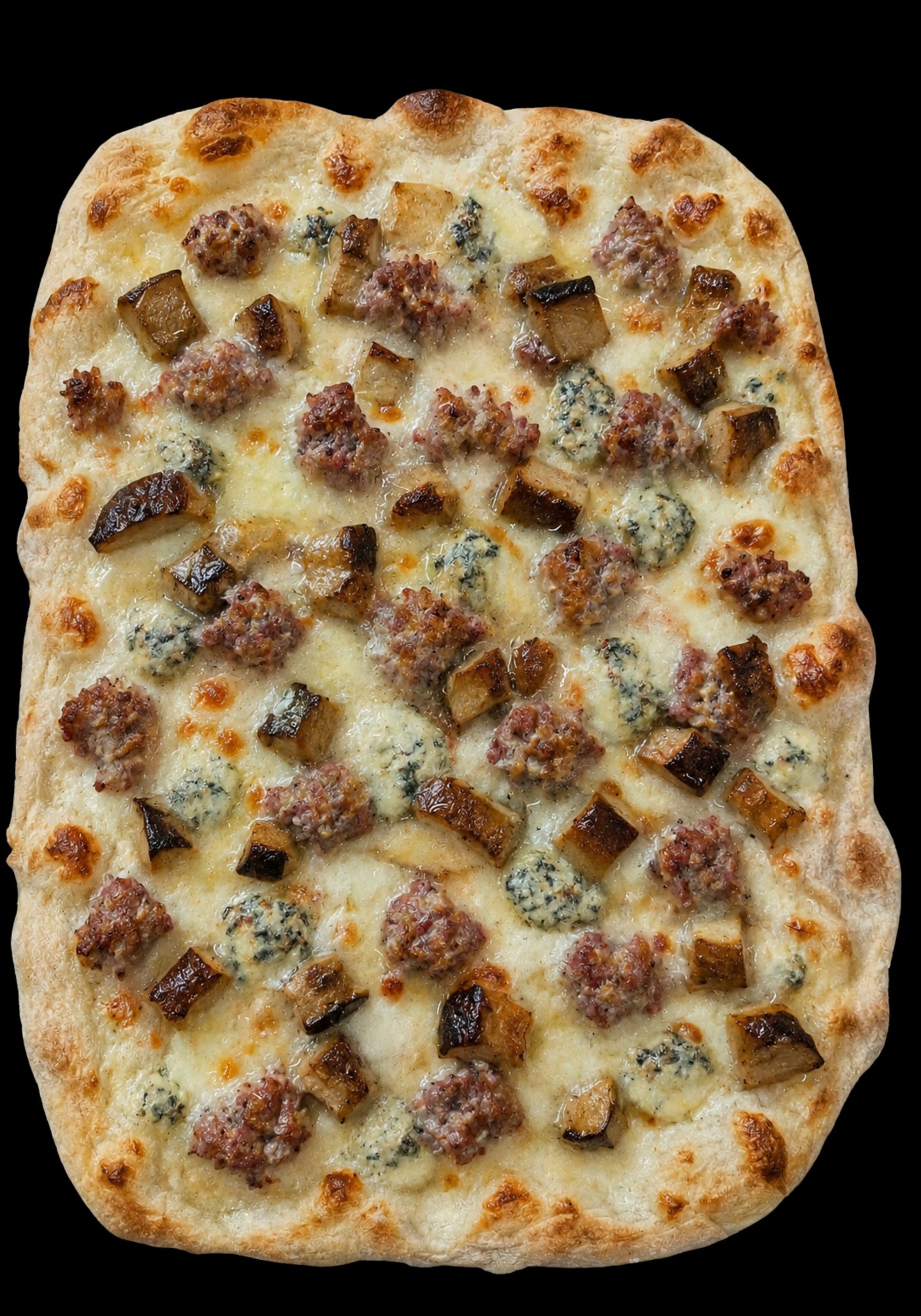 Porcini salsiccia e gorgonzola quadra