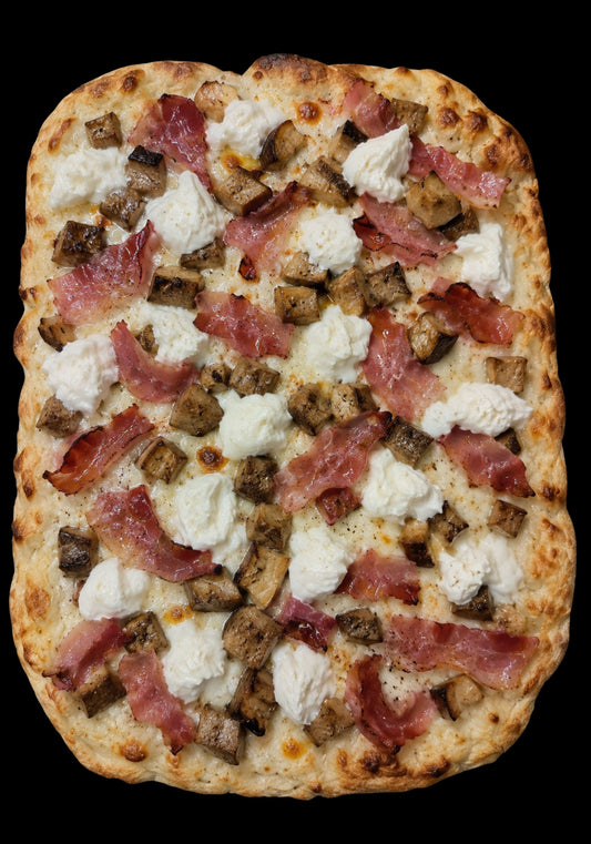 Porcini bufala e speck quadra