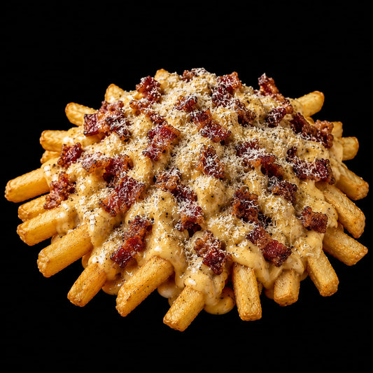 Patatine fritte alla carbonara
